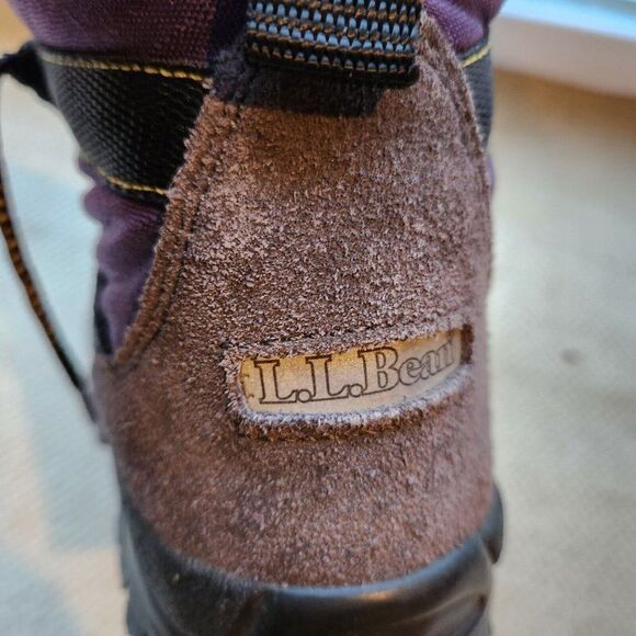 LL Bean Hiking Trail Suede Snow Lace Up Boots Womens Size 8 Medium Purple AG 56 - Picture 5 of 8